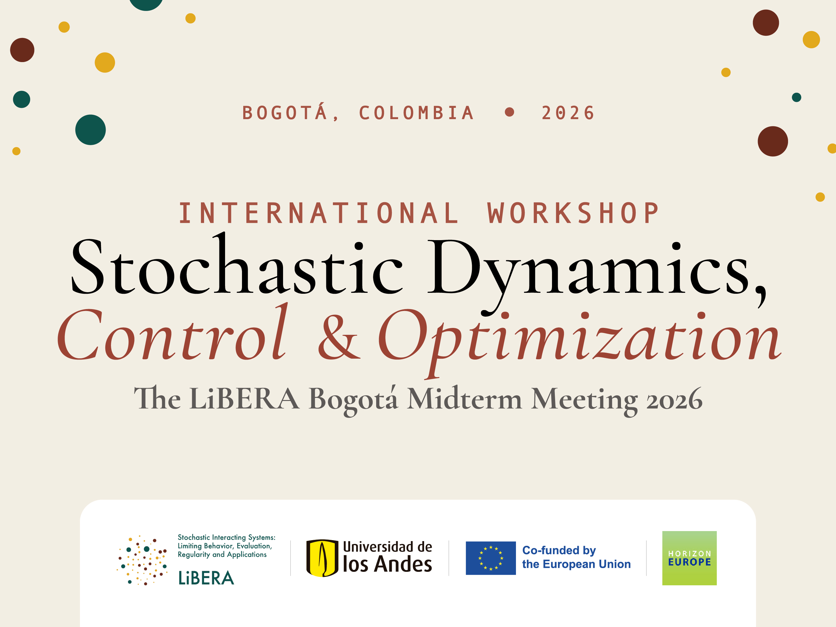 Stochastic Dynamics, Control & Optimization
